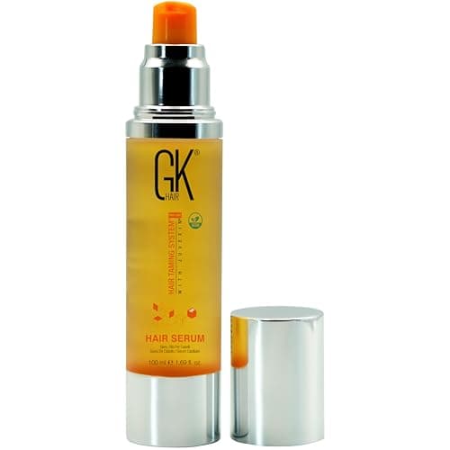 Image of GK HAIR Keratin 100% Organic Argan Oil Anti Frizz Hair Serum Styling Smoothing Strengthening Hydrating Nourishing Heat Protection Shine Frizz Control Dry Damage Hair Repair- 100ml