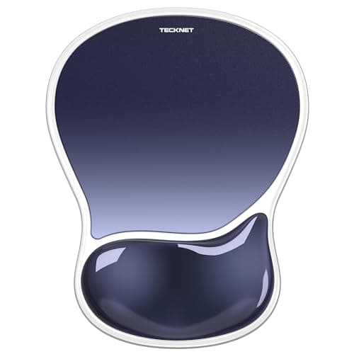 Image of TECKNET Mouse Mat Wrist Support, Ergonomic Gel Mouse Pad, Smooth PVC Surface & Non-Slip PU Base, Cooling Silicone Mousepad Wrist Rest for Computer, Laptop, Office, Home and Travel, Gradient Blue