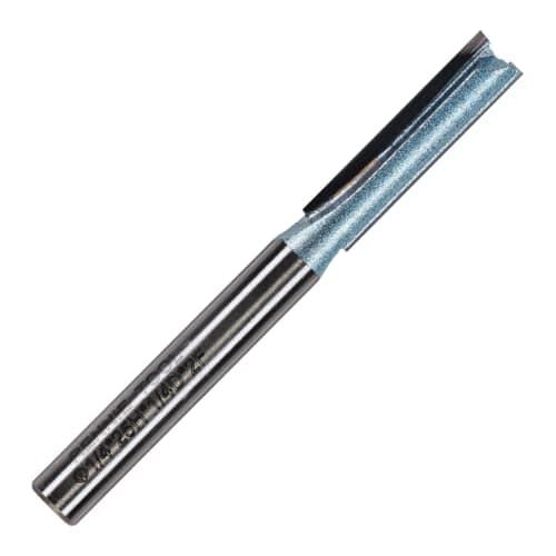 Image of Rennie Tools - 6.35mm (1/4") Cutting Diameter x 25mm Flute x 1/4" Shank TCT Tipped 2 Flute Straight Router Cutter Bit. Compatible With Makita Bosch Trend Katsu Dewalt Router Etc. 6.3mm Router Bit