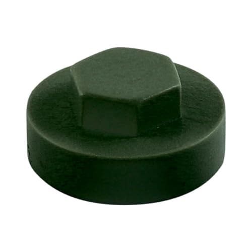 Image of HEX TEK Roofing Screw CLADDING CAPS - 16mm or 19mm Coverage / 8mm Recess (PK 100) (Juniper Green, 19mm)