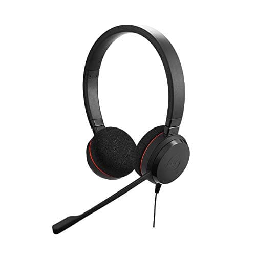 Image of Jabra Evolve 20 UC Stereo Headset – Unified Communications Headphones for VoIP Softphone with Passive Noise Cancellation – USB-Cable with Controller – Black
