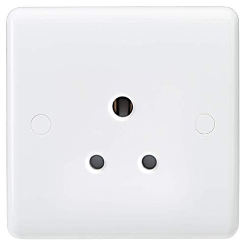 Image of Knightsbridge CU5U Curved Edge 5 A Unswitched Round Pin Socket, White