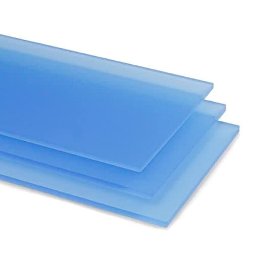 Image of Electric Blue Frost Matt Acrylic Sheet Colour Plastic Panel Cut to Size (5mm, A3-297mm x 420mm)