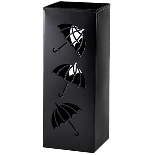 Image of Okllen Square Metal Umbrella Stand Holder, 16x16x42CM Hollow-Out Design Freestanding Umbrella Holder Bin for Entryway, Home, Office