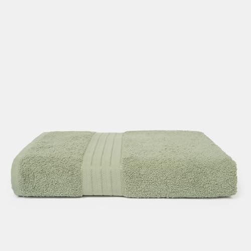 Image of Brentfords Extra Large Bath Sheet For Bathroom, Ultra Soft 100% Cotton Absorbent Quick Dry Luxury Quality Bath Sheet For Beach & Gym Home Essentials, Sage Green-90x150cm