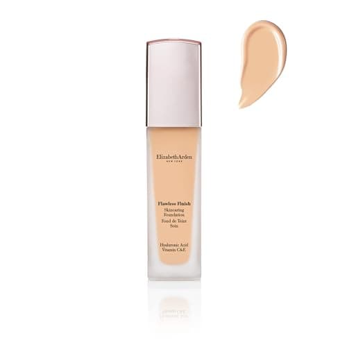 Image of Elizabeth Arden Flawless Finish Foundation with Hyaluronic Acid & Vitamins C+E. Longwear, fragrance- & paraben-free, dermatologist-tested. Shade 160W, 1 oz.