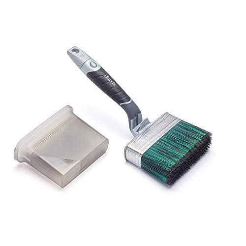 Image of Harris Ultimate Shed & Fence Exterior Woodwork Swan Neck Paint Brush | 120mm Grey