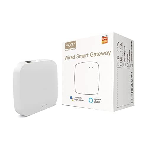 Image of MOES Tuya ZigBee Wired Smart Gateway/Hub for Tuya ZigBee Product, Smart Home Bridge, Smart Life APP Wireless Remote Controller Works with Alexa Google, Network Cable Needed to Connect Router & Hub