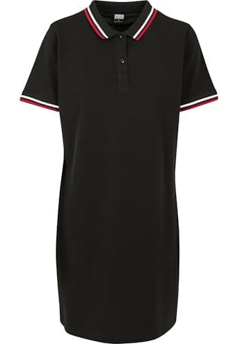 Image of Urban Classics Women's Ladies Polo Dress, Black (Black 00007), S UK