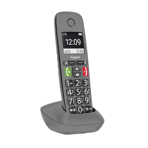 Image of Gigaset E294HX - Additional Handset - DECT Telephone - Elderly Phone - Hearing Aid Compatibility, Titanium Grey [UK Version] [Without Base]