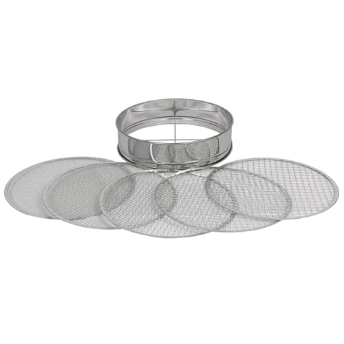 Image of Harbour Housewares 5-Filter Garden Riddle Sieve - 30cm - 1x Heavy Duty Stainless Steel Fine Mesh Metal Gardening Soil Stones Compost Sand Gravel Dirt Earth Sifter Seed Bucket