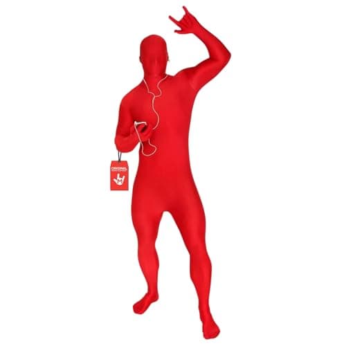 Image of Morphsuit Full Body Costume - Red, XL | Original Bodysuit for Adults & Kids | Super Stretch Suit Great for DIY Party Outfit | Halloween, Cosplay, Fancy Dress | For Men & Women