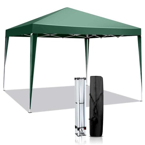 Image of Outopee 3m x 3m Pop Up Canopy Tent, Outdoor Instant Shelter Folding Canopy with Carry Bag for Commercial Events, Party, Backyard BBQ, Camping, Green