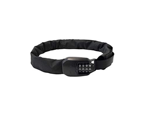 Image of Hiplok Spin Bike Chain Lock with Combination Lock - All Black. 6mm Steel Chain. 75cm Chain Length. Light & Wearable Without Locking to Body.