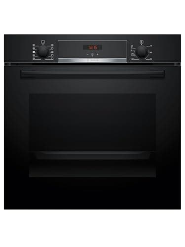 Image of Bosch, Series 4, HQA534BB3B, 60cm Built-in Single Oven with Added Steam function and Hotair Steam, Red LED display, 3D Hotair and Eco Clean Direct in Black