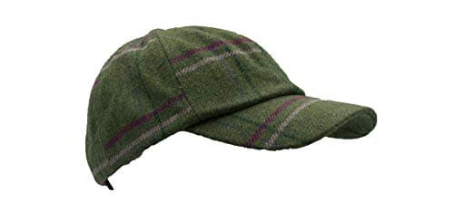 Image of WALKER AND HAWKES - Derby Tweed Shoulden Baseball Cap - One-Size - Sage with Pink Stripes