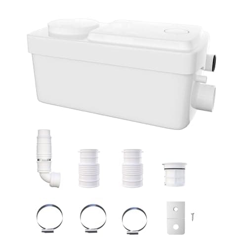 Image of HOCANFLO 300W Macerator Pump, Quiet Copper Winding Wire Motor Sewerage Shower Lift Drain Pump for Toilet Sink Basin Shower Bathtub, 6000 L/H Maximum Flow, 2 Inlets