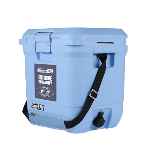 Image of Coleman PRO Heavy-Duty Insulated Hard Cooler with shoulder strap | 24 L capacity | Keeps Ice for 3 Days | Full foam insulation | Large Durable Portable Cool Ice Box for Rugged Outdoor Use & Jobsites