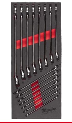 Image of Milwaukee MAX BITE Combination Spanner Foam Insert for 30 Inch Workshop Trolley Pack of 15