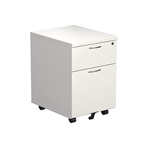 Image of Office Hippo Heavy Duty 2 Drawer (1 for Filing) Mobile Pedestal Filing Cabinet, File Cabinet, Office Cabinet with Anti-Tilt Mechanism & Lockable Office Storage, 5 Year Wty - White