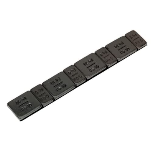 Image of Sealey Wwsa510B Wheel Weight 5 & 10G Adhesive Zinc Plated Steel Black Strip 50Pc