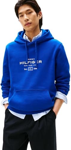 Image of Tommy Hilfiger Men’s Oval Graphic Hoodie with Logo, Blue (Wedge Blue), XXXL