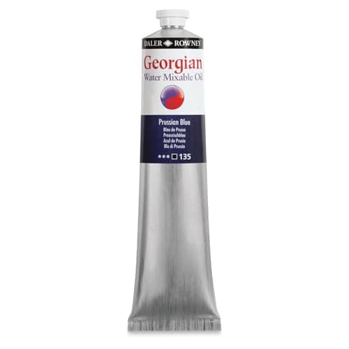Image of Daler-Rowney Georgian Water Mixable Oil Paint, Aluminium Tube, 6.76oz - 200 ml, Prussian Blue