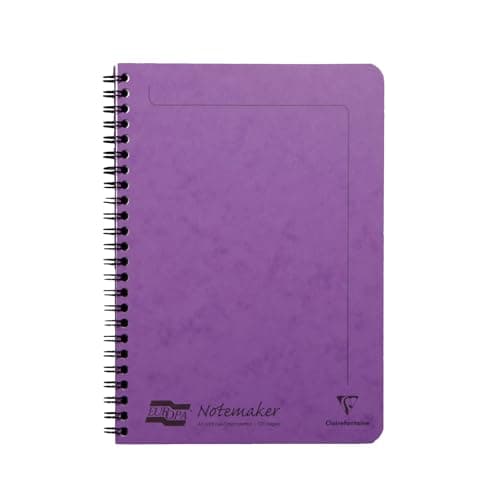 Image of Clairefontaine 4854Z - One Notemakers Spiral Notebook Europa Lilac - A5 14,8 x 21 cm - 120 Detachable Ruled Pages - White Paper 90 g - Glossy Card Cover