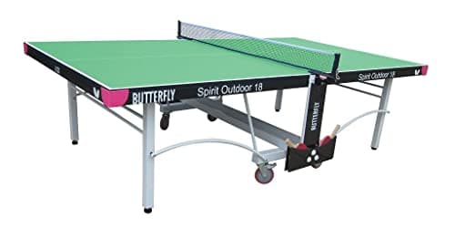 Image of Butterfly Spirit 18 Rollaway Indoor and Outdoor Table Tennis Table, Green