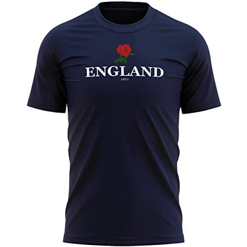 Image of Purple Print House England T Shirt Mens Rugby English Rose Nations Supporter, 3XL, Navy