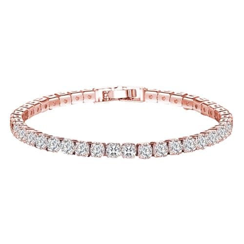 Image of Tennis Bracelet Classic Women's Design Suitable For Everyone With Detachable Adjustable Length Buckle Boys Digital Watch (Rose Gold, One Size)