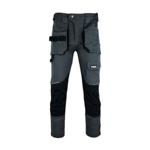 Image of MS9 Mens Cargo Combat Slim Fit Stretch Spandex Elasticated Flexible Work Working Trouser Trousers Pants Jeans Grey
