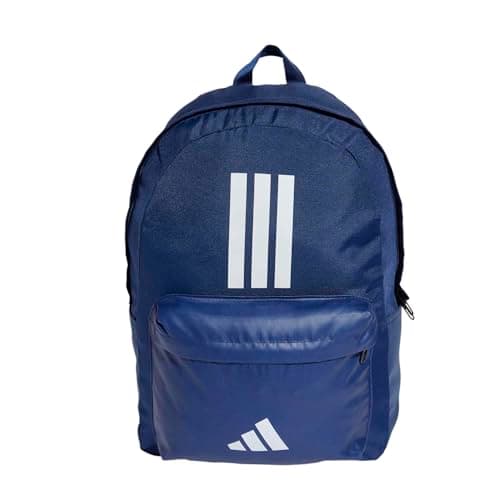 Image of adidas Unisex CLASSIC THREE STRIPES BACKPACK BACK TO SCHOOL, Dark Blue/White, One Size
