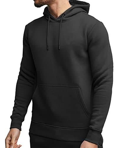 Image of SKT Men's Cotton Hoodie Hooded Sweatshirt Overhead (UK, Alpha, 4XL, Regular, Regular, Black)