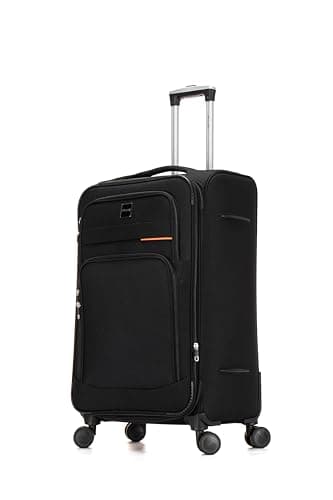 Image of Skylark Large Suitcase 29" Super Lightweight Luggage 20% Expandable 4 Wheel Spinner Soft Shell Check in Luggage for 23kg (Black, 112 litres)