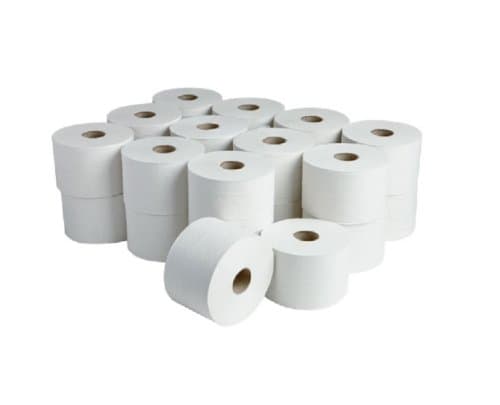 Image of Case 24 Micro Twin Jumbo Versatwin Style White 2 Ply Toilet Rolls 110M Soft White Hi-Grade not Recycled Super Maxx®