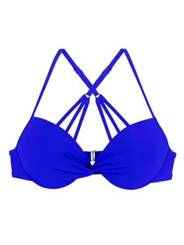 Image of Ocean Blues Women's Royal Blue Retro Underwire Push Up Bikini Top Size Medium