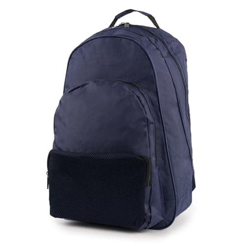Image of Mens Large Plain Backpack By MIG - Perfect for Work, School, Hiking, Sports (Navy)