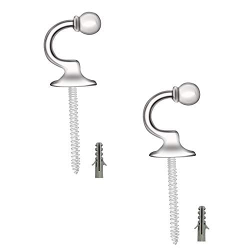 Image of 2 PCS Curtain Tie Backs Hooks, Silver Tie Back Hooks Curtain Holdbacks Hooks U Shaped Curtain Tie Hooks Curtain Tie Back Wall Fixings Curtain Hooks for Tie Backs