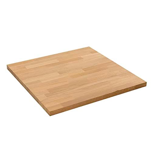 Image of domli Solid Wood Premium Oak Table Top | 600m x 600mm x 27mm | Top Grade European Wooden Large Square Kitchen Dining Tabletop Worktop Desktop Countertop Workstation