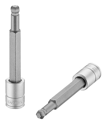 Image of Teng Tools 8MM 3/8 Inch Drive Metric Extra Long Ball End Hex Bit Chrome Vanadium Socket - M381508BL-C
