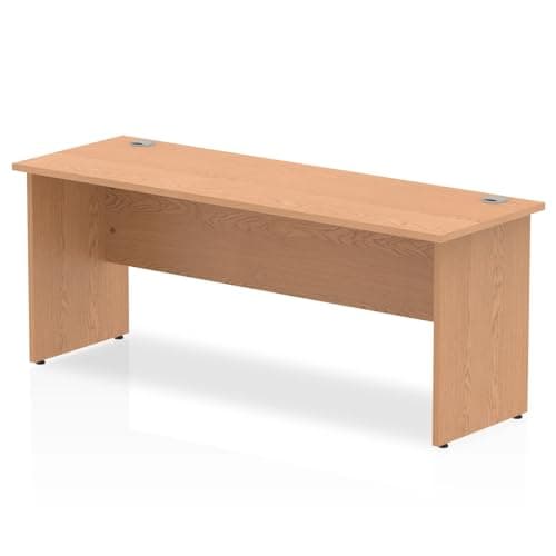 Image of Mr Office Impulse Slimline Panel End Straight Desk - 600mm deep, Oak, 1800
