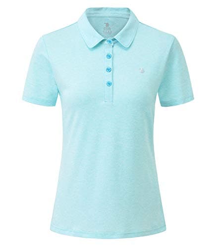 Image of YSENTO Womens Lady-Fit Polo Shirt Golf Tennis Tops Casual Sports Gym Work Shirts(Sky Blue,XL)