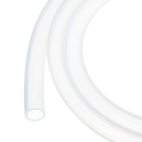 Image of Rebower 1m(3ft) Silicone Tubing 10mm ID 13mm OD Clear Industrial Plastic Tubing Pure Silicone Hoses for Pump Siphoning Draining Irrigation Brewing, 3/8" x 1/2"