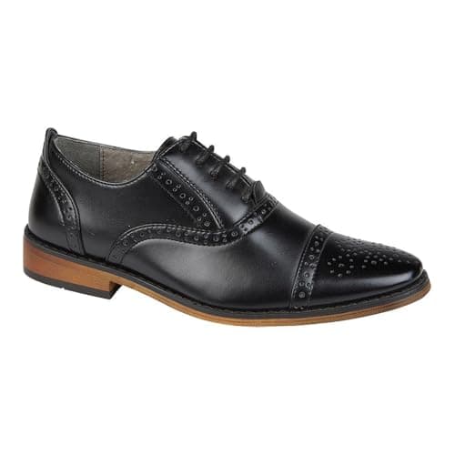 Image of Goor Childrens Boys Capped Lace Oxford Brogue Shoes (5 UK) (Black)
