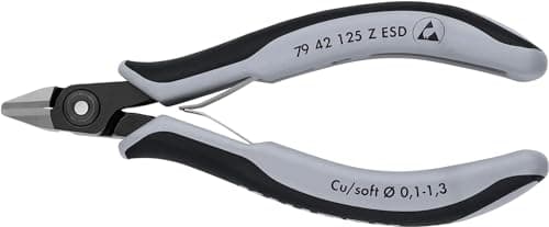 Image of KNIPEX Precision Electronics Side Cutter ESD with Multi-Component Handles 125 mm, 79 42 125 Z ESD