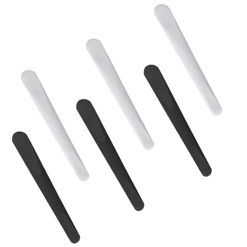 Image of Lmyzcbzl Cosmetic Spatula, 6 Pcs Mask Spatula, Facial Cream Spoon, Cosmetic Plastic Spatulas, Beauty Tool, Mixing Sampling, Black, White