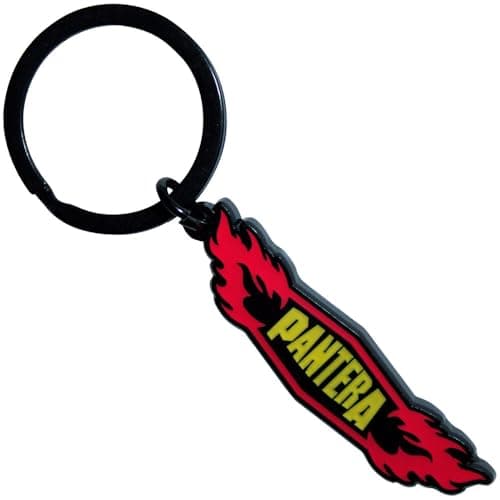 Image of Rock Off officially licensed products Pantera Flames Band Logo Keyring Keychain One Size