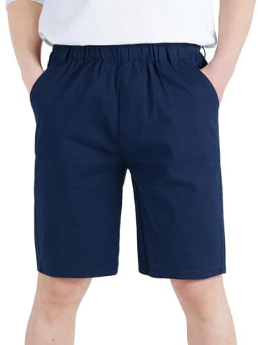 Image of CAMLAKEE Boys Chino Shorts Kids Summer Trousers Children Lightweight Casual Shorts Bottoms Navy UK:12-13 Years (manufacturers's Size: 160)