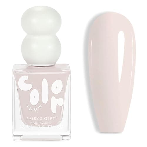 Image of Nude Nail Polish - 12ml Quick Dry Nail Polish Nude - Neutral Glossy Finish Air Dry Oil-Base Nail Varnish - Light Pink Nail Varnish Natural Color Breathable Nail Varnish for Girls Women